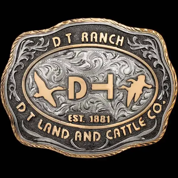 "Our Monroe Belt Buckle has a rustic, yet elevated design to fit any outdoorsman's style. This Buckle is crafted on a German Silver base with a matted finish on the outer portion and hand engraving on the inner circle. The entire Buckle features our 